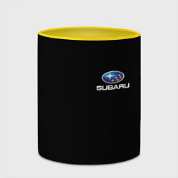 Кружка 3D Subaru logo auto, цвет: 3D-белый + желтый — фото 2