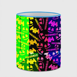 Кружка 3D Marshmello pattern neon steel, цвет: 3D-небесно-голубой кант — фото 2