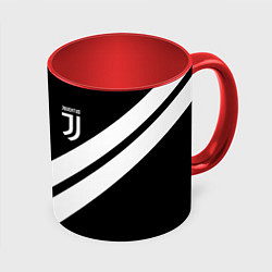 Кружка 3D Juventus line white, цвет: 3D-белый + красный