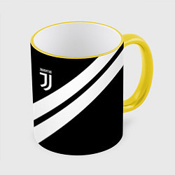 Кружка цветная Juventus line white