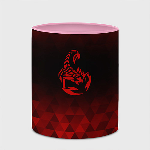 Кружка цветная Scorpions red poly / 3D-Белый + розовый – фото 2