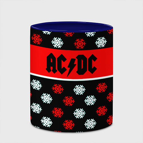 Кружка цветная AC DC winter steel / 3D-Белый + синий – фото 2