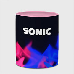 Кружка 3D Sonic neon flame, цвет: 3D-белый + розовый — фото 2