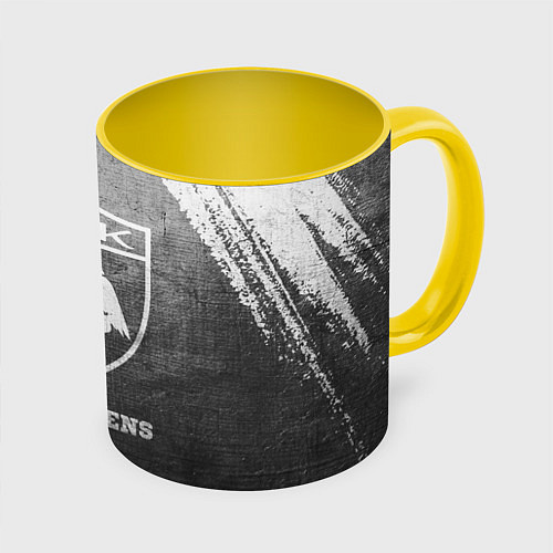 Кружка цветная AEK Athens - grey gradient / 3D-Белый + желтый – фото 1