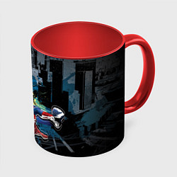 Кружка 3D Spider-man over the city, цвет: 3D-белый + красный