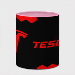 Кружка 3D Tesla - red gradient по-горизонтали, цвет: 3D-белый + розовый — фото 2