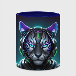 Кружка 3D Неоновый тигр, цвет: 3D-белый + синий — фото 2