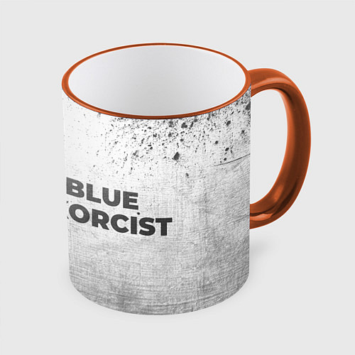 Кружка цветная Blue Exorcist - white gradient по-горизонтали / 3D-Оранжевый кант – фото 1