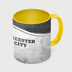 Кружка 3D Leicester City - white gradient по-горизонтали, цвет: 3D-белый + желтый