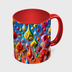 Кружка цветная Фантазийные абстрактные капли - нейроарт