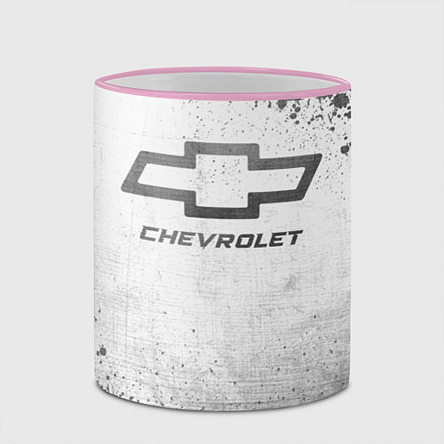 Кружка цветная Chevrolet - white gradient / 3D-Розовый кант – фото 2