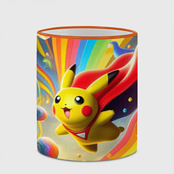Кружка 3D Super Pikachu - ai art fantasy, цвет: 3D-оранжевый кант — фото 2