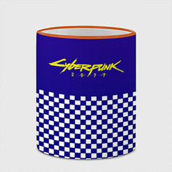 Кружка 3D Cyberpunk 2077 клетка, цвет: 3D-оранжевый кант — фото 2