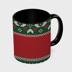 Кружка цветная Knitted Christmas Pattern