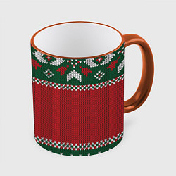 Кружка цветная Knitted Christmas Pattern
