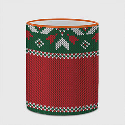 Кружка 3D Knitted Christmas Pattern, цвет: 3D-оранжевый кант — фото 2