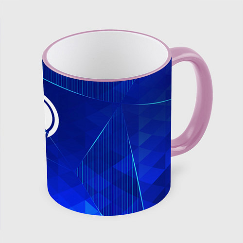 Кружка цветная League of Legends blue poly / 3D-Розовый кант – фото 1