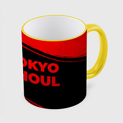 Кружка 3D Tokyo Ghoul - red gradient по-горизонтали, цвет: 3D-желтый кант