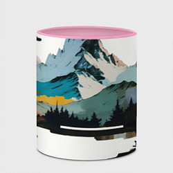 Кружка 3D Арт горы абстракция, цвет: 3D-белый + розовый — фото 2