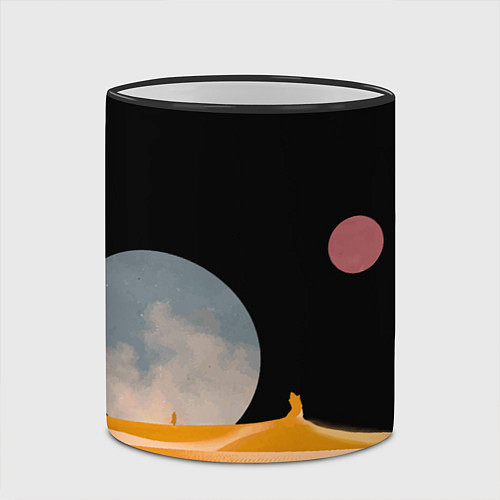 Кружка цветная Arrakis sandworm Dune / 3D-Черный кант – фото 2