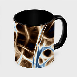 Кружка 3D Неоновые связи, цвет: 3D-белый + черный