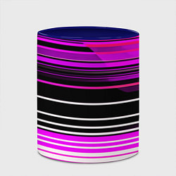 Кружка 3D Разноцветные вертикальные линии, цвет: 3D-белый + синий — фото 2