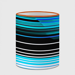 Кружка 3D Разноцветные вертикальные линии, цвет: 3D-оранжевый кант — фото 2