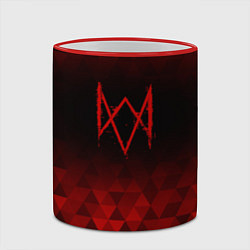 Кружка 3D Watch Dogs red poly, цвет: 3D-красный кант — фото 2