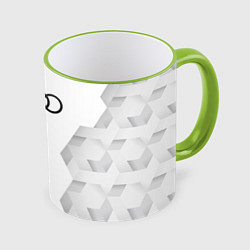 Кружка 3D Audi white poly, цвет: 3D-светло-зеленый кант