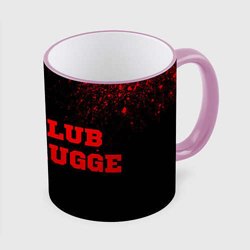 Кружка цветная Club Brugge - red gradient по-горизонтали / 3D-Розовый кант – фото 1