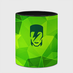 Кружка 3D David Bowie green poly, цвет: 3D-белый + черный — фото 2