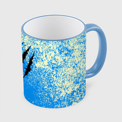 Кружка 3D Гранж - порезы монстра, цвет: 3D-небесно-голубой кант