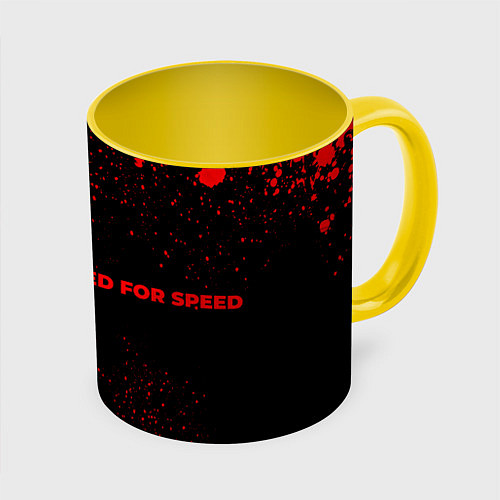 Кружка цветная Need for Speed - red gradient по-горизонтали / 3D-Белый + желтый – фото 1