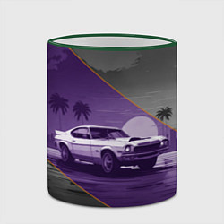 Кружка 3D Спорткар в серо-пурпурных тонах, цвет: 3D-зеленый кант — фото 2
