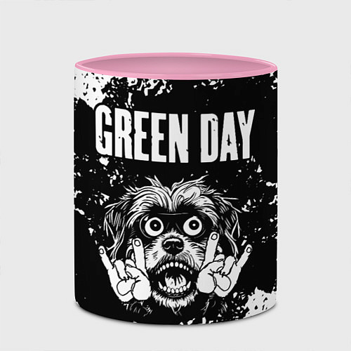 Кружка цветная Green Day рок пес / 3D-Белый + розовый – фото 2