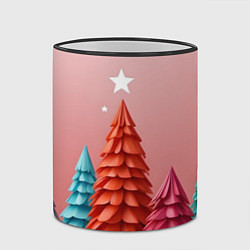 Кружка 3D Новогодние ели, цвет: 3D-черный кант — фото 2