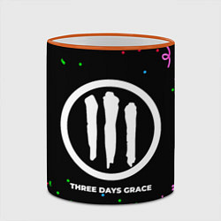 Кружка 3D Three Days Grace конфети, цвет: 3D-оранжевый кант — фото 2