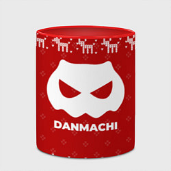 Кружка 3D Новогодний DanMachi с оленями, цвет: 3D-белый + красный — фото 2