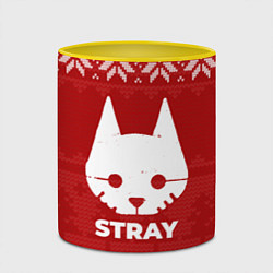 Кружка 3D Новогодний Stray, цвет: 3D-белый + желтый — фото 2