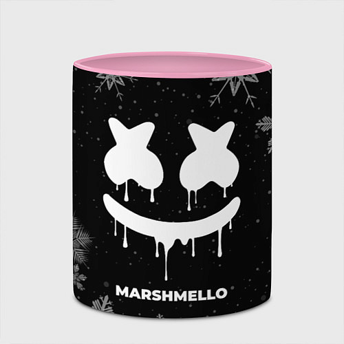 Кружка цветная Снежный Marshmello / 3D-Белый + розовый – фото 2