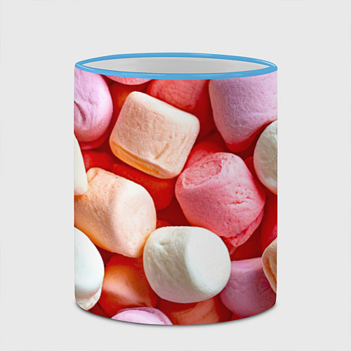 Кружка цветная Маршмэллоу / 3D-Небесно-голубой кант – фото 2