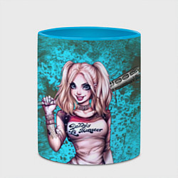 Кружка 3D Harley Quinn, цвет: 3D-белый + небесно-голубой — фото 2
