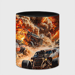 Кружка 3D Mad Max - explosion cars, цвет: 3D-белый + черный — фото 2