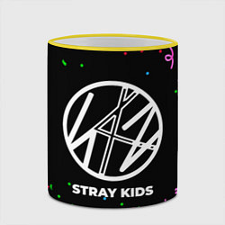 Кружка 3D Stray Kids конфети, цвет: 3D-желтый кант — фото 2