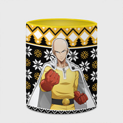 Кружка 3D One-Punch Man sweater, цвет: 3D-белый + желтый — фото 2