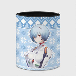 Кружка 3D Rei christmas sweater Evangelion, цвет: 3D-белый + черный — фото 2