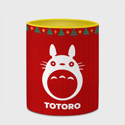 Кружка цветная Totoro new year / 3D-Белый + желтый – фото 2