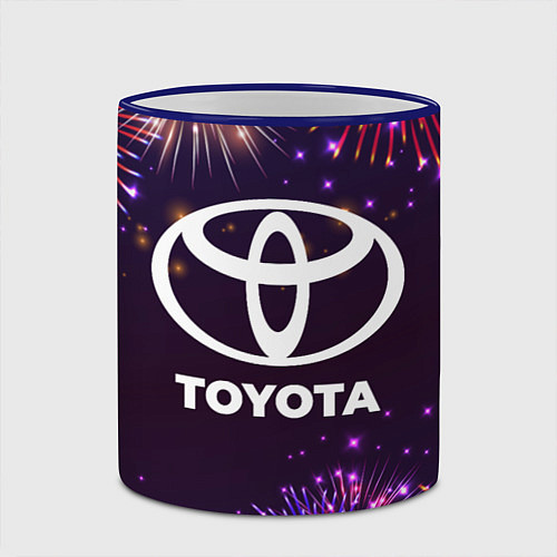 Кружка цветная Праздничный Toyota / 3D-Синий кант – фото 2