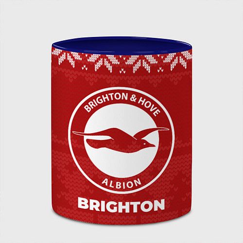 Кружка цветная Новогодний Brighton / 3D-Белый + синий – фото 2