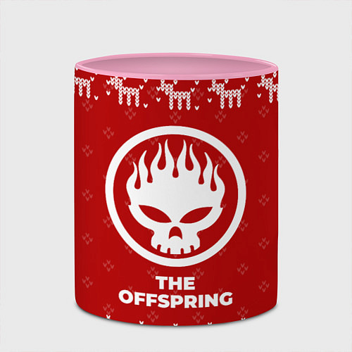 Кружка цветная Новогодний The Offspring с оленями / 3D-Белый + розовый – фото 2